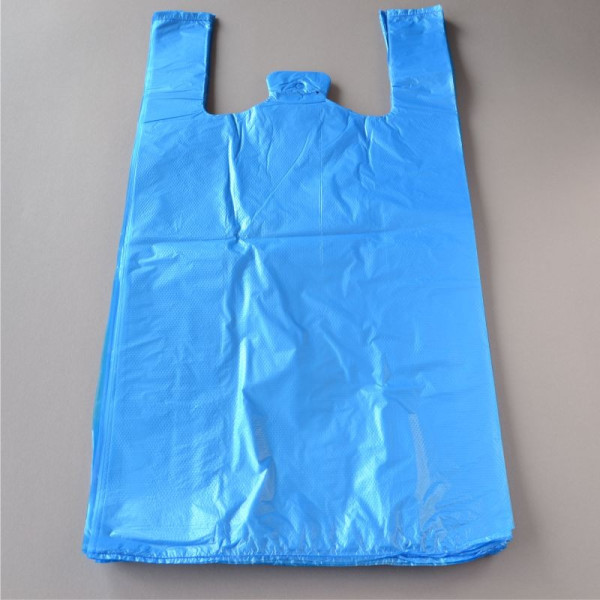 49512 100 Hemdchentragetaschen Plastiktüten Tüten 30x20x60 cm HDPE blau 18 µ 