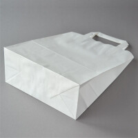 50-1000 Stück Papiertragetaschen (22+10×28 cm), weiß