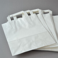50-1000 Stück Papiertragetaschen (22+10×28 cm), weiß