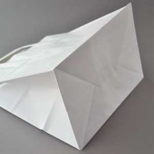 50-1000 Stück Papiertragetaschen (26+17×25 cm), weiß