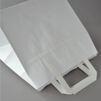 50-1000 Stück Papiertragetaschen (26+17×25 cm), weiß