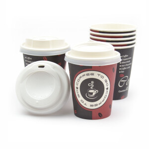 1000 St&uuml;ck Coffee To Go Becher mit Deckel (&Oslash; 80 mm), 200 ml made in Germany