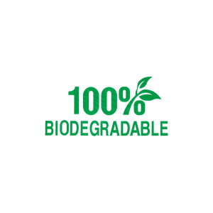 1000 Stück BIO Hemdchentragetaschen mit Motiv "100% Biodegradable" (60), weiß