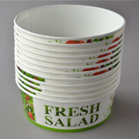 200 St&uuml;ck Salatschalen mit Deckel, 1000 ml mit frischen Salat-Motiven