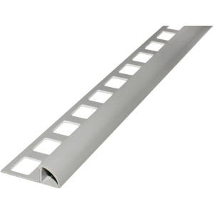 1 Stück Viertelkreis-Abschlussprofil DURAL Rondi ROG 819 PVC, H=8 mm, L=250 cm, silbergrau