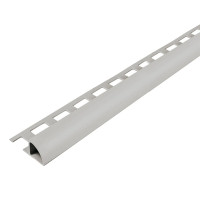 Viertelkreis-Abschlussprofil DURAL Rondi ROG 819 PVC, H=8 mm, L=250 cm, silbergrau