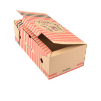 100 Stück Pizzakartons, Modell "Calzone", horizontal, groß (30×16×10 cm), kraft