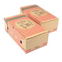 100 Stück Pizzakartons, Modell "Calzone", horizontal, groß, kraft