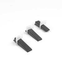 1 Set (100/100 Stück) Zuglaschen und Keile, (1 Stück) Zange DURAL Nivofix-Set (FB=1,5 mm), weiß/schwarz