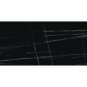 1 Paket (1,44 m²) Feinsteinzeug Fliesen MARKINIA BLACK (60 × 120 cm), hochglanz