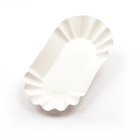 250-1000 Stück Pappschalen KU1 (10×20×3,2 cm), ohne Beschichtung, weiß