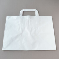 50-1000 Stück Papiertragetaschen (32+22×25 cm), weiß