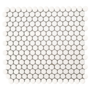 1 Paket (1,82 m²) Mosaik Fliesen WHITE SMALL CIRCLES...