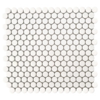1 Stück (0,091 m²) Mosaik Fliesen WHITE SMALL CIRCLES (30 × 30 cm), matt
