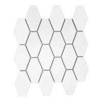 1 Paket (1,52 m²) Mosaik Fliesen WHITE LONG HEXAGONES (30 × 30 cm), glänzend