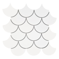 1 Stück (0,082 m²) Mosaik Fliesen WHITE FISH SCALES (29 × 28,2 cm), matt