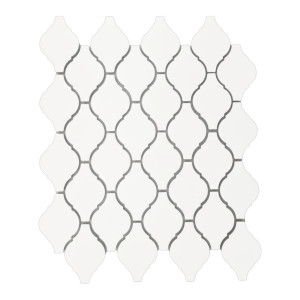 1 Paket (1,40 m²) Mosaik Fliesen WHITE ARABESQUE (30...