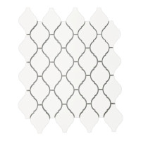 1 Paket (1,40 m²) Mosaik Fliesen WHITE ARABESQUE (30 × 30 cm), glänzend