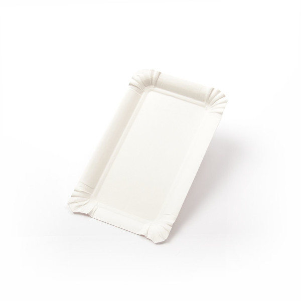 3000 Stück Pappteller rechteckig (10×16 cm), ohne Beschichtung, weiß