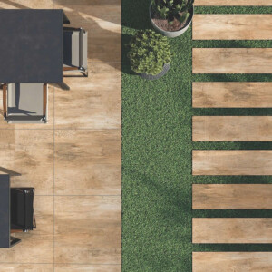 1 Paket (0,72 m²) Terrassenplatten BONN WOOD (60 × 60 cm), matt