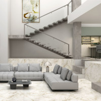 1 Paket (1,44 m²) Feinsteinzeug Fliesen QUARTZ STONE (60 × 120 cm), poliert
