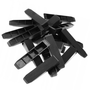 1 Packung (50 Stück) Keile KARO für Fliesen Nivelliersystem, Kunststoff, schwarz