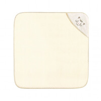 Kapuzenbadetuch für Baby mit Katzenmotiv (90×90 cm), 100% Baumwolle, Oeko Tex®, beige