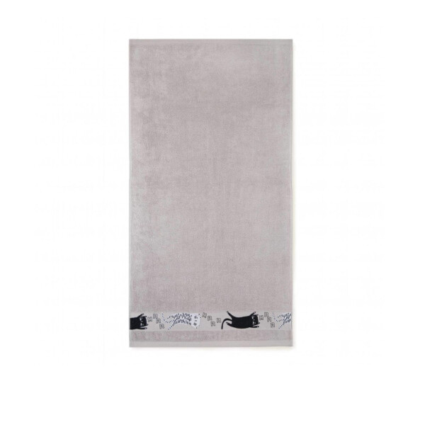 Handtuch für Kinder mit Katzenmotiv (30×50 cm), 100% Baumwolle, Oeko Tex®, grau