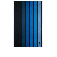 Badetuch LIGHT, gestreift (100×160 cm), Baumwolle, Oeko Tex®, schwarz/blau