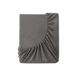 Jersey-Spannbettlaken mit Rundumgummi (80 × 160 cm), 100% Baumwolle, Oeko Tex®, grau