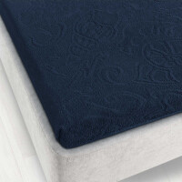 Frottee-Bettlaken, ohne Gummizug, Jacquard-Technik gewebt (175 × 220 cm), 100% Baumwolle, Oeko Tex®, blau