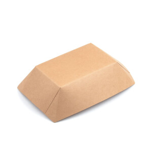 100-1000 Stück Kraft Karton-Snack-Schalen (Größe M), (150×110×41 mm), 300 ml (10 OZ), braun