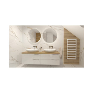 Waschtischunterschrank KOLORADO WHITE 800 mit 2 Schubladen, wandhängend (805×460×542 mm), glänzend, weiß