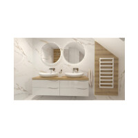 Waschtischunterschrank KOLORADO WHITE 800 mit 2 Schubladen, wandhängend (805×460×542 mm), glänzend, weiß