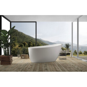 Badewanne COMODO 1500, freistehend, oval (1500×780×720 mm), 250 Liter, glänzend, weiß