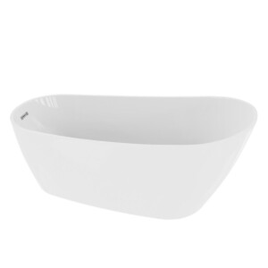 Freistehende Badewanne COMODO 1500, oval (1500×780×720 mm), 250 Liter, glänzend, weiß