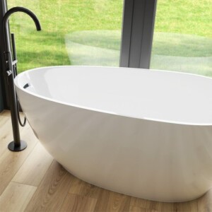Badewanne LACRIMA 1700, freistehend, oval (1700×800×580 mm), oval, 260 Liter, glänzend, weiß
