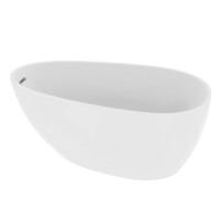 Badewanne LACRIMA 1700, freistehend, oval (1700×800×580 mm), 260 Liter, glänzend, weiß