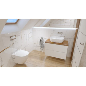 Waschtischunterschrank KOLORADO WHITE 600 mit 2 Schubladen, wandhängend (605×460×542 mm), glänzend, weiß