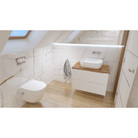 Waschbeckenunterschrank KOLORADO WHITE 600 mit 2 Schubladen, wandhängend (605×460×542 mm), glänzend, weiß