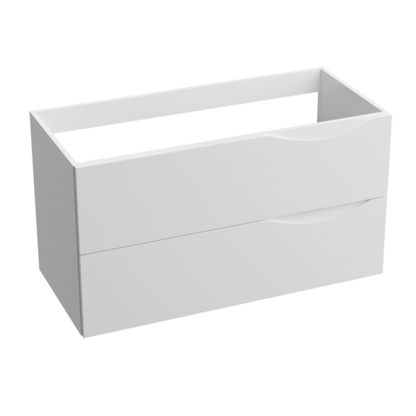 Waschtischunterschrank KOLORADO WHITE 1000 mit 2 Schubladen, wandhängend (1005×460×542 mm), glänzend, weiß