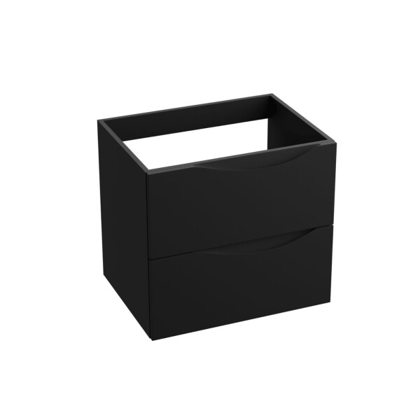 Waschbeckenunterschrank KOLORADO BLACK 600 mit 2 Schubladen, wandhängend (605×460×542 mm), matt, schwarz