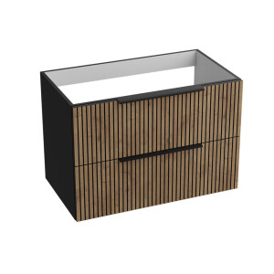 Waschtischunterschrank OKLAHOMA WOOD BLACK 800 mit 2...