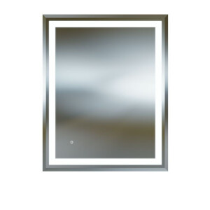 Badspiegel LATONA mit LED-Beleuchtung, wandhängend (800×1000 mm), abgeschrägte Kanten, Touch-Schalter, rechteckig