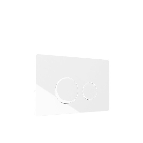 WC-Betätigungsplatte LAV 200.4.1 für 2-Mengenspülung (210×140 mm), Tasten rund, Kunststoff, glänzend, weiß