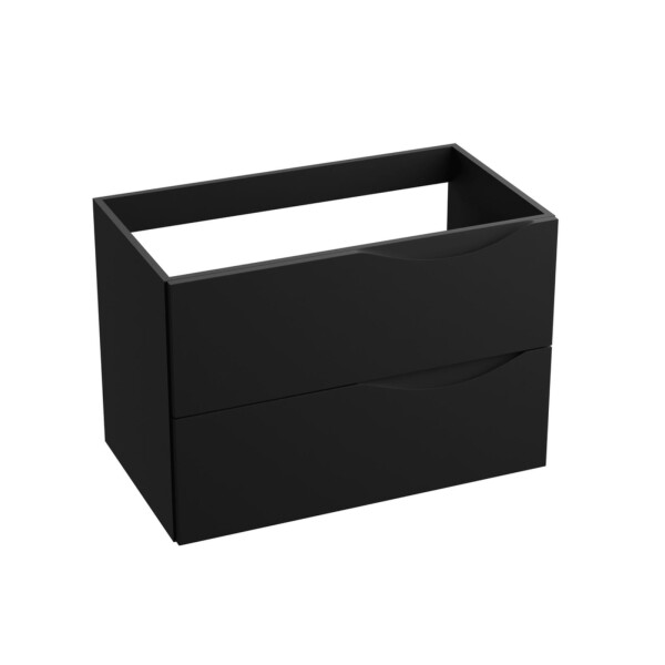 Waschbeckenunterschrank KOLORADO BLACK 800 mit 2 Schubladen, wandhängend (805×460×542 mm), matt, schwarz