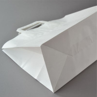 250 Stück Papiertragetaschen (32+17×27 cm), weiß