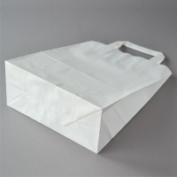 500 Stück Papiertragetaschen (22+10×28 cm), weiß