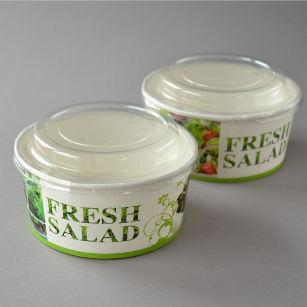 300 Stück Salatschalen mit Deckel, 750 ml (25 OZ) mit frischen Salat-Motiven